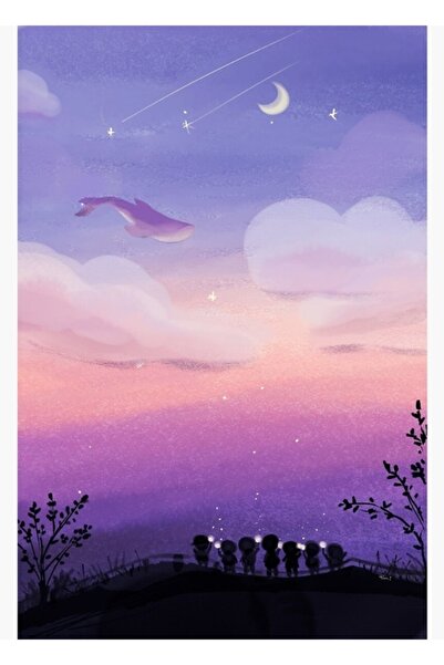 Universal Tablou decorativ din lemn cu poster pentru colecționari Bts Cod2561