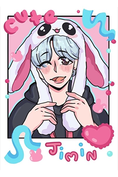 Universal Bts Polaroid- Jimin Fan Art Painting Ξύλινη Διακοσμητική Αφίσα Κωδι...