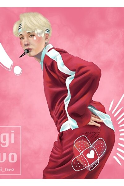 Universal BTS - Σούγκα (καρδιά) Ξύλινη Αφίσα Τραπεζιού Διακοσμητική Κωδ.3485