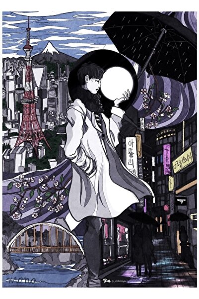 Universal Μονό. - Ξύλινη διακοσμητική αφίσα Bts Rm Fan Art Painting, Κωδικός ...