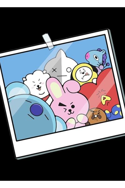 Universal Bt21 Bts Tablo Poster din lemn decorativ Cod5313
