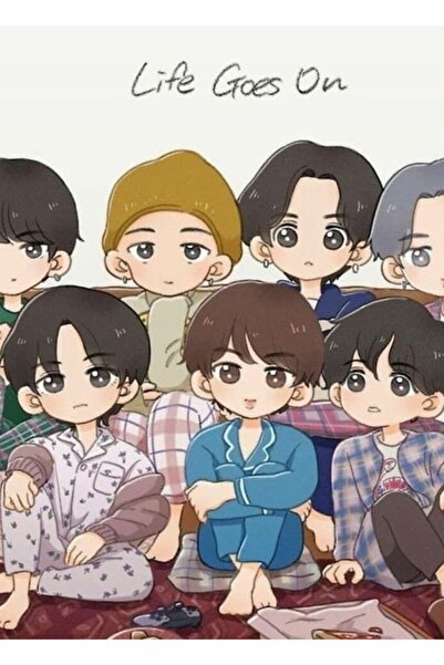 Universal Poster decorativ din lemn cu mesajul „Viața continuă” BTS Cod2140