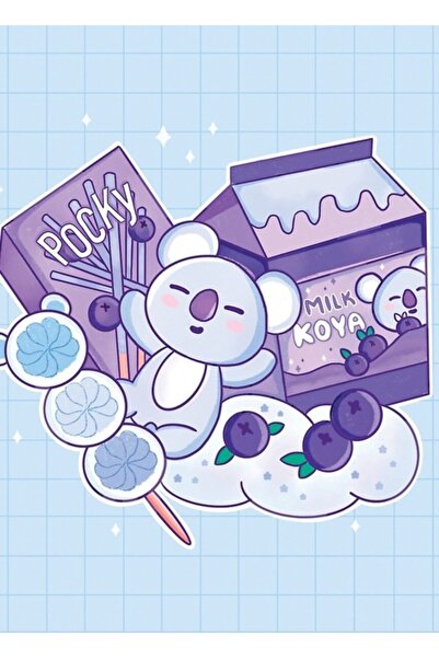 Universal Koya Rm Bts Bt21 Ξύλινη διακοσμητική αφίσα με εκτύπωση εικονογράφησ...