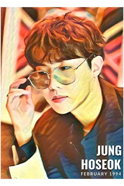 Universal Poster decorativ din lemn cu portret Bts Jhope Cod3390