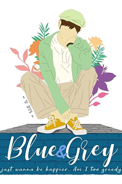 Universal Bts, Taehyung Ξύλινη Αφίσα Ζωγραφικής Διακοσμητική Μπλε και Γκρι Χρ...