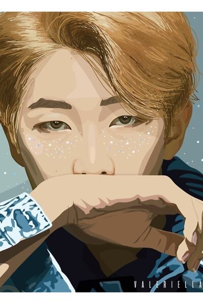 Universal Stargaze - Poster decorativ din lemn cu tablou Bts Namjoon Cod2088