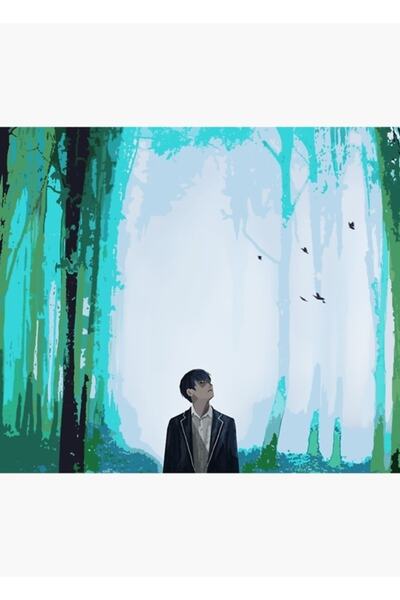 Universal Poster decorativ din lemn cu pictură în acuarelă Bts Cod2913