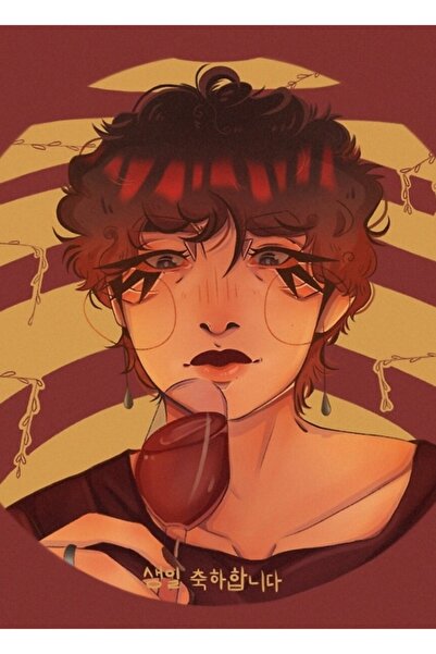 Universal Bts V - La mulți ani Tae 2020 Poster decorativ din lemn Cod1184