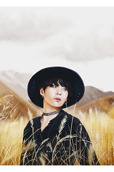 Universal Poster decorativ din lemn cu pictură Munții lui Yoongi Bts Cod2908