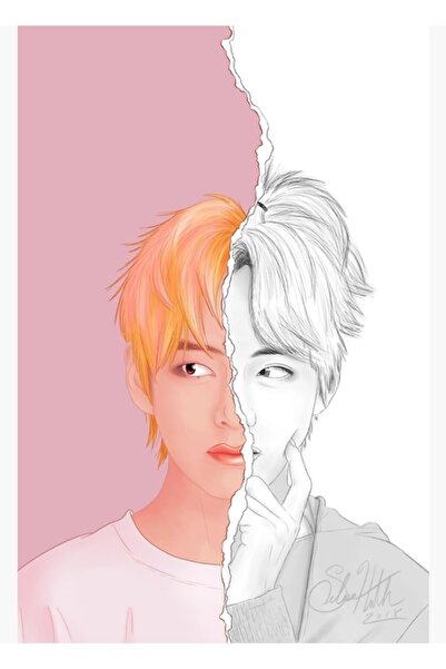 Universal Bts V Iubește-te pe tine: Poster decorativ din lemn cu tabel de răs...