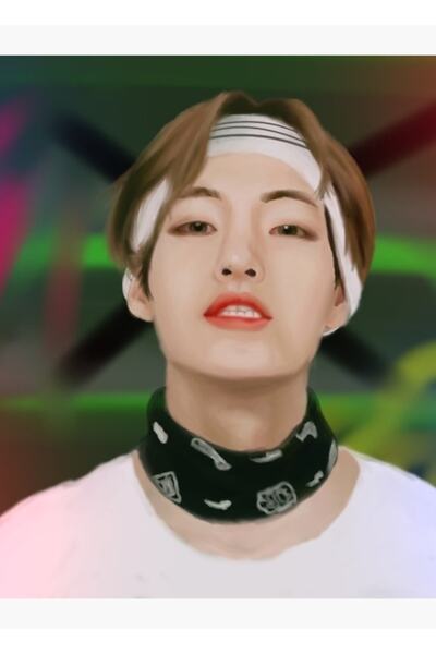 Universal Tablou Fanart Bts V / Kim Taehyung, Poster din Lemn Decorativ Cod1469