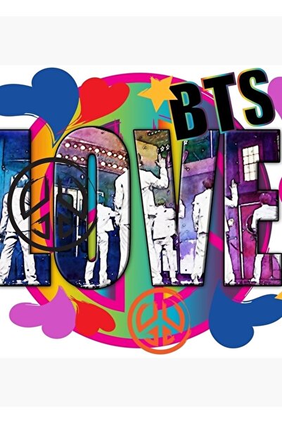 Universal Poster decorativ din lemn cu semnul de pace Bts, cod 2038