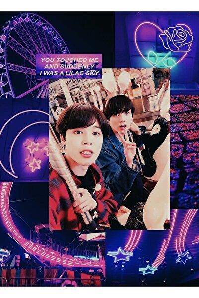 Universal Bts - Jıkook Tablou estetic violet Poster decorativ din lemn Cod1853