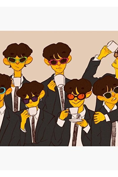 Universal Tea Pouring Tea Sunglasses Bts Tablo Poster decorativ din lemn Kod861