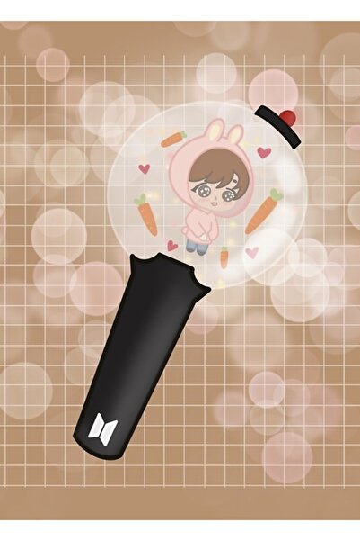 Universal Bts Jungkook Işık Çubuğu Tablo Ahşap Poster Dekoratif Kod1866