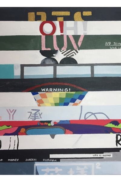 Universal Tablou decorativ din lemn cu pictură Bts Cod4704