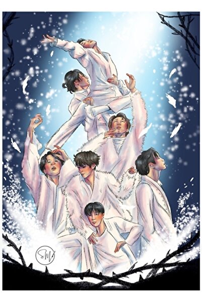 Universal Poster decorativ din lemn cu tablou cu lebădă neagră Bts Cod3875