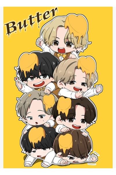 Universal Ξύλινη διακοσμητική αφίσα Chibi Bts με κωδικό 5032