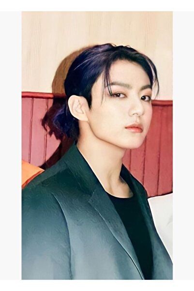 Universal Tablo Poster din lemn decorativ Bts Jungkook Păr lung legat Cod1178