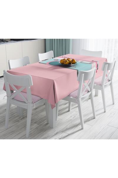 Realhomes Святкова скатертина з рожевим фоном і візерунком, що не залишає плям