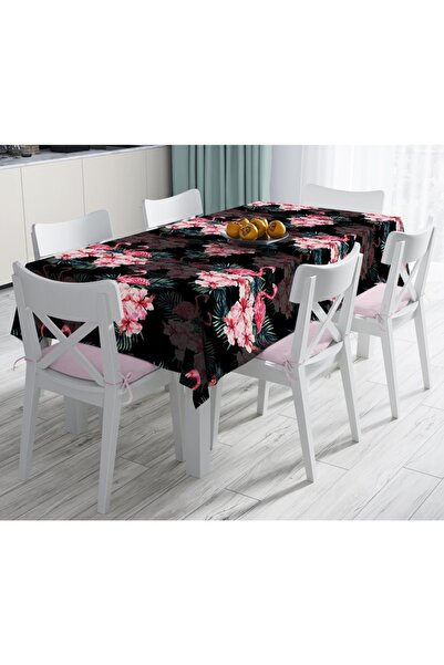 Realhomes Ljiljani i flamingo na crnoj pozadini, specijalni dizajn, stolnjak ...