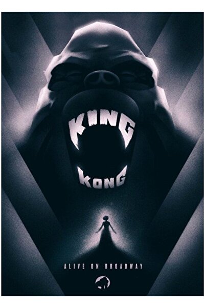 Universal King Kong Alive On Broadway Poster decorativ din lemn