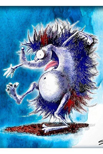 Universal Poster decorativ din lemn cu tablou cu arici