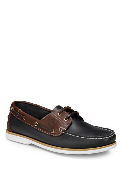 lumberjack Navigator Navy Blue Brown Leather Shoes