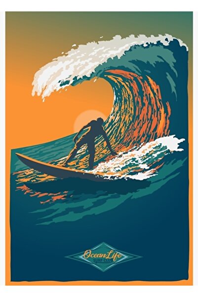 Universal Ocean Life Surfing Club Retro Surfing Poster Painting Wooden Poster...