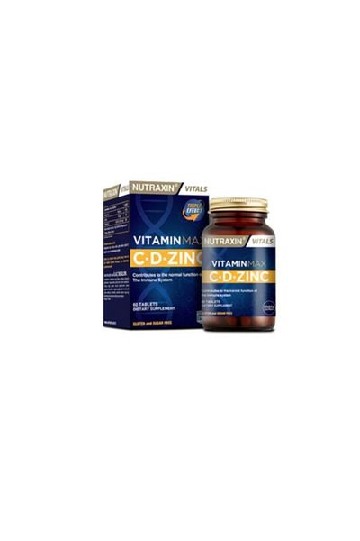 Nutraxin Vitamin Max - 60 Tablets with Vitamin C, Vitamin D and Zinc Supplement Detail