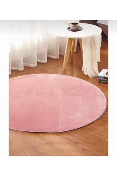 Sarar Yuvarlak Pudra Renk Peluş Pofuduk Yıkanabilir Kaydırmaz Jel Taban