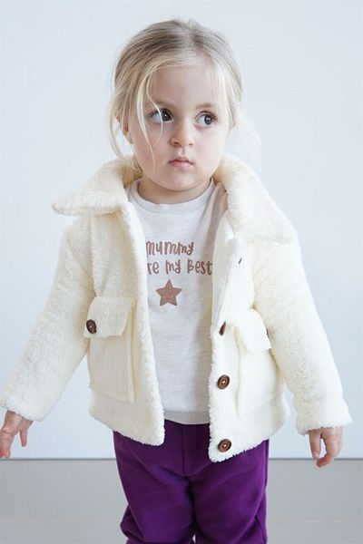 ipek atlas Plush Girl's 100% Cotton Muslin Coat