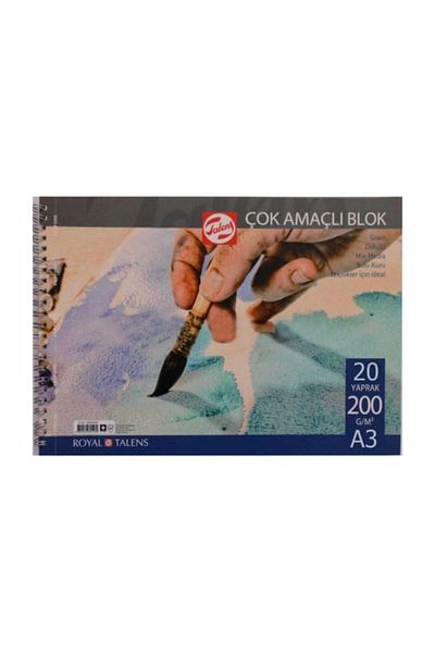 Talens Bloc multifuncțional Spiral 200g A3 20 coli