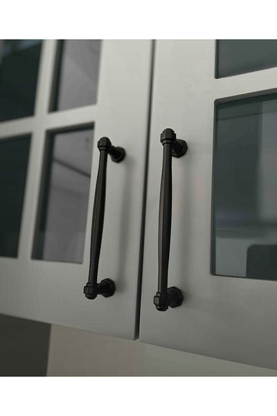 ARON Column Handle (MATT BLACK) TV Unit Nightstand Dresser Console Kitchen Cabinet Door Handle 128mm