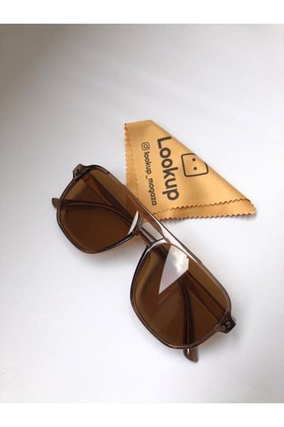 LOOKUP Men's Retro Pilot Double Bridge Brown Glass Men's Sunglasses (53/20/148)