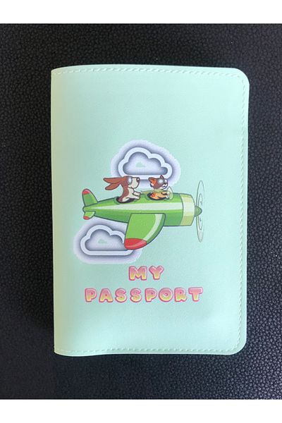 ViP GiFT Pet Passport Cover House Animal Cat Dog Nile Green Vegan Leather Passport Holder
