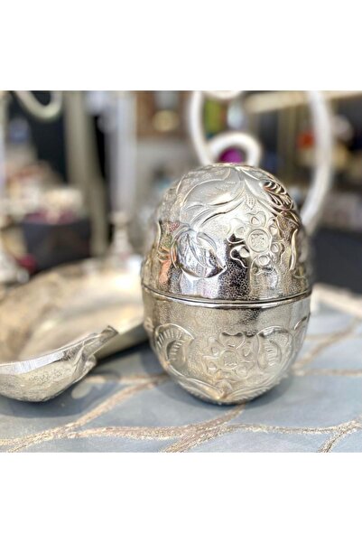 Lucky Art Silver Yumurta Dekoratif Obje-17x13