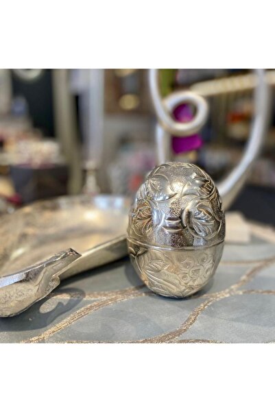 Lucky Art Silver Yumurta Dekoratif Obje-10x13