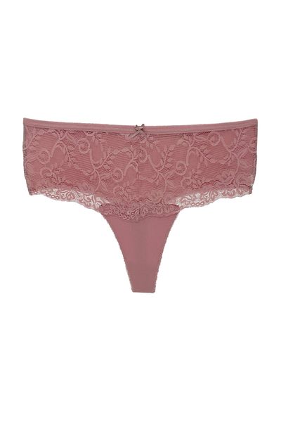 HNX Chiloți de damă cu tanga cu talie înaltă din bumbac de nurcă