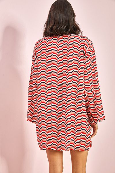 Bianco Lucci Damen-Kimono mit mehreren Mustern