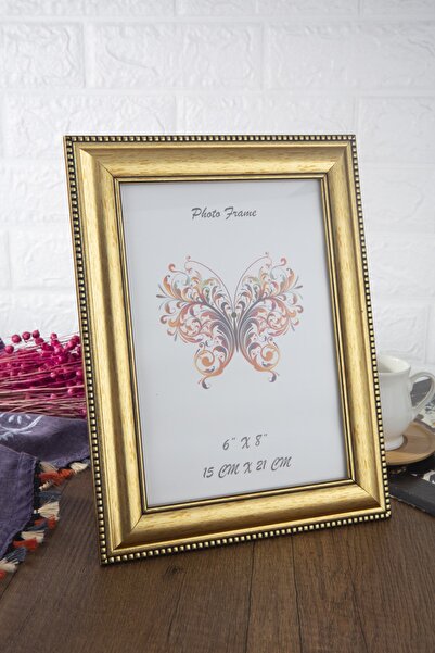 Seniste Berlin Decorative Picture Frame Gold Adjustable Stand-Wall Hangable 15x21 Cm