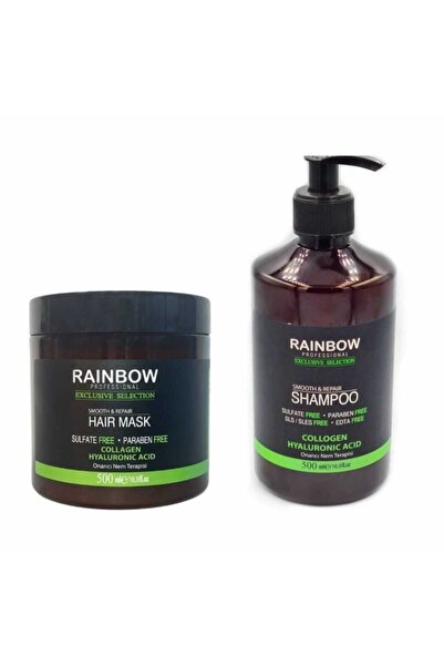 Rainbow Onarıcı Nem Terapisi 2'li Saç Bakım Seti Collagen & Hyaluronic Acid