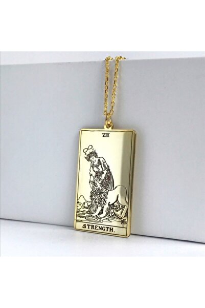 Redstone Store 925 Ayar Gümüş Tarot Strength Kuvvet Kolye