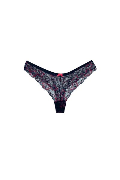 HNX Double Color Lace Brazil Thong Women's Panties