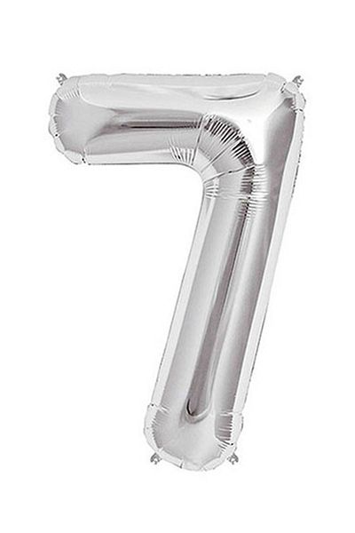 He2 Balon 7 Number Silver Foil Balloon 16 Inch 40 Cm