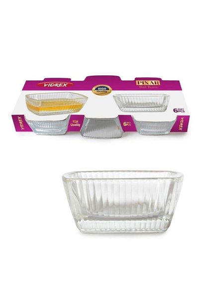 Vidrex 6 Pieces 7 cm Vıdrex Pınar Square Honey Bowl