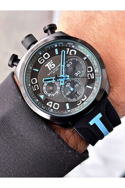 Daniel Klein T5 Navy Blue Color Internal Functions Active Choronograph Waterproof Men's Wristwatch