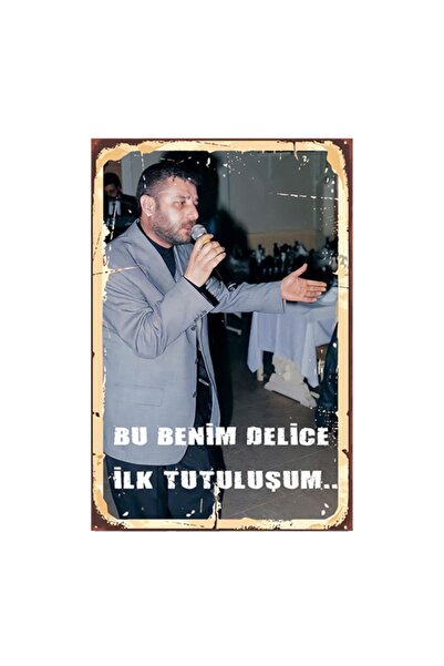 TAKIFİX Bu Benim Delice İlk Tutuluşum Azer Bülbül Tasarımlı 20x30 Cm Retro Ah...