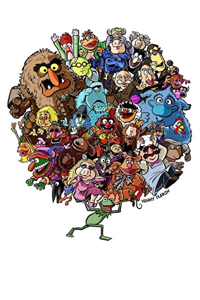 Universal Muppets World of Friends Tablo Poster decorativ din lemn