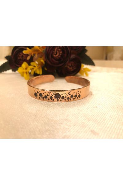 KAVELE Pure Copper Bracelet - with Forest Model - Suitable for All Wrists - Unisex